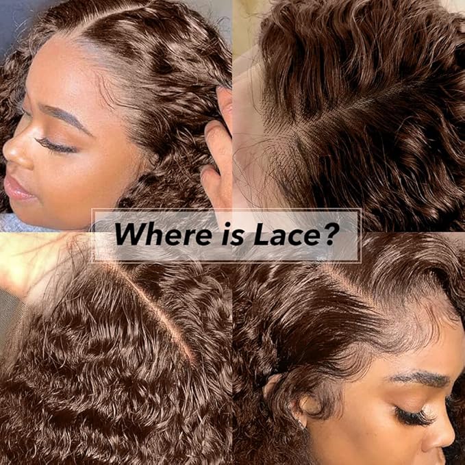 250% Density Curly Human Hair wig 13x6 Auburn Brown Mongolian Deep Transparent Lace Front Wigs for Women With Baby Hair Chocolate Curly Lace Front Wig 22 Inch