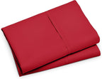 Bare Home Microfiber Pillow Cases - King Size Set of 2 - Cooling Pillowcases - Double Brushed - Red Pillowcases 2 Pack - Easy Care (King Pillowcase Set of 2, Red)