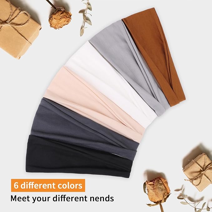 Wide Hairbands for Women Non Slip Workout Yoga Head Bands for Yoga Soft Sweat Headbands for Women's Hair Womens Solid Head Bands Hair Accessories