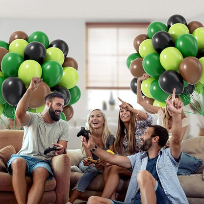 60pcs Green and Brown Balloons 12inch - Image 4