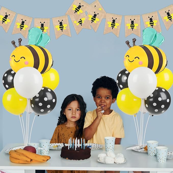 4 Sets Bee Baby Shower Party Balloons Stand Kit - Image 6