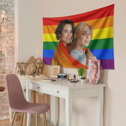 Custom Rainbow Pride Flag with Picture, Personalized LGBTQ Flags with Face - Image 7