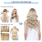 DOORES Hair Extensions Clip in, Light Ash Brown to Light Blonde Highlighted Golden Blonde 18 Inch120g 7pcs, Remy Clip in Human Hair Extensions Natural Hair Extensions Thick Hair Extensions