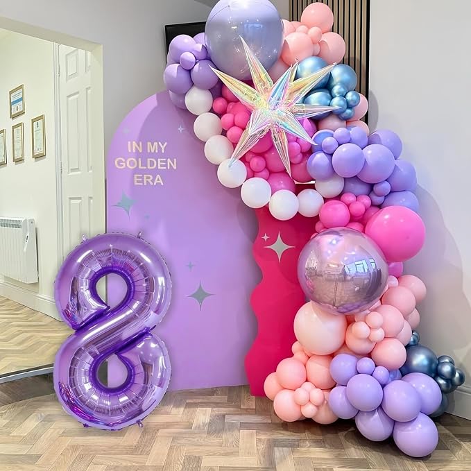 Purple 1 Balloon Number, 40 Inch Number 1 Balloon Big Purple 1 Foil Mylar - Image 5