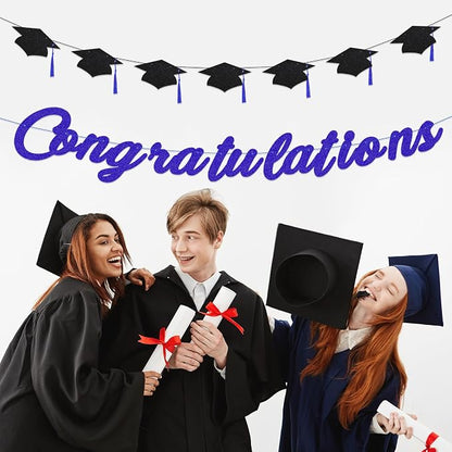 Congratulations Banner Pre-Strung Grad Cap Banner Graduation Decorations 2026 2 - Image 3