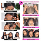 4x4 Wear and Go Kinky Curly Wig Human Hair Pre Plucked Pre Cut HD Lace Closure Wigs for Black Women 180% Density Curly Lace Front Wigs Human Hair (natural color 20 inch)