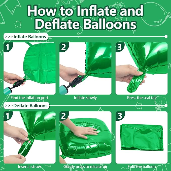 NISOCY 48PCS Metallic Green Square Foil Balloons Wall Backdrop | Double Sided - Image 3