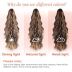 Claw Clip Ponytail Extension 18 Inch Curly Wavy Ponytail Extension Jaw Clip on Pony Tails Hairpiece for Women Fluffy Natural Synthetic for Daily Use (Dark Brown Mixed Honey Brown)