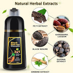 Black Hair Dye Shampoo 3 in 1 for Gray Hair Coverage, Color Shampoo for Women and Men, Instant Herbal Ingredients Hair dye (16.9 Fl oz)
