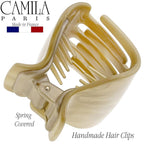 Camila Paris CP3263 French Hair Clip for Women for Long Curly Wavy Hair, Beige, Girls Hair Claw Clips Jaw Fashion Styling Hair Accessories for Women, Strong Hold No Slip Grip, Made in France