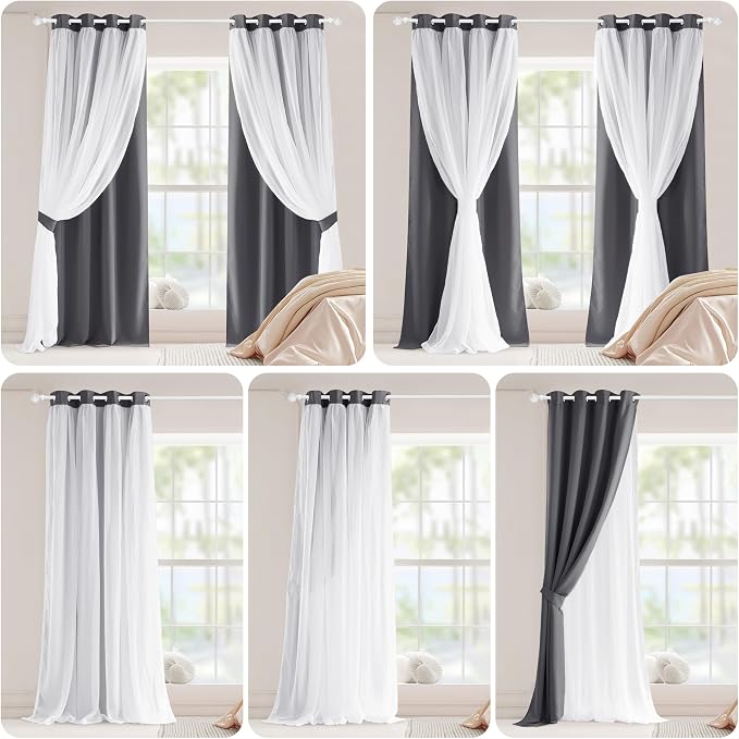 PONY DANCE Gray Blackout Curtains, 52 Wide x 95 Long - Image 7