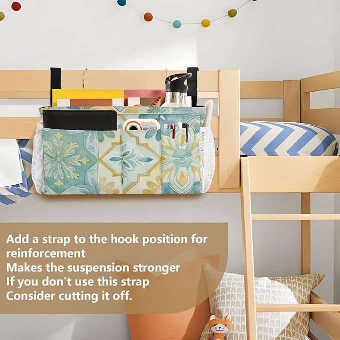 Bedside Caddy Metal Frame Hanging Organizer Bunk Bed Dorm Accessories Hook And - Image 6