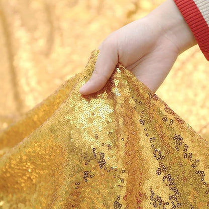 Gold Sequin Backdrop Curtains Party Photo Glitter Drapes 2 Pcs 2FTx8FT | - Image 6
