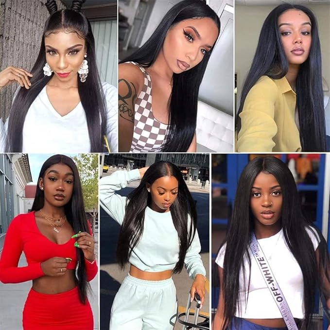 Color 1B Bundles Human Hair Natural Color Straight Bundles 18 Inch Grade 8A Brazilian Virgin Remy Hair Extensions Double Weft Remy Natural Black Hair Weave