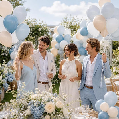 Dusty Blue White Balloons - Image 6