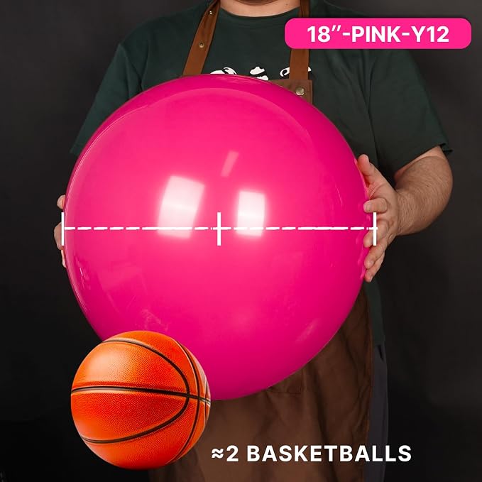 PartyWoo Hot Pink Balloons 20pcs Magenta Fuchsia Color 18 Inch | Balloons - Image 2