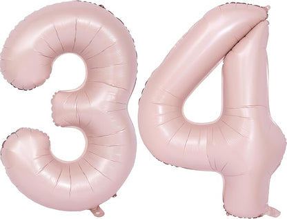 40 In Matte Pink Number Balloons Helium Foil Mylar Balloon Party Digital 34 | by Exquisitehighqualitypartydecorationstomeetyoureveryneed%EF%BC%81