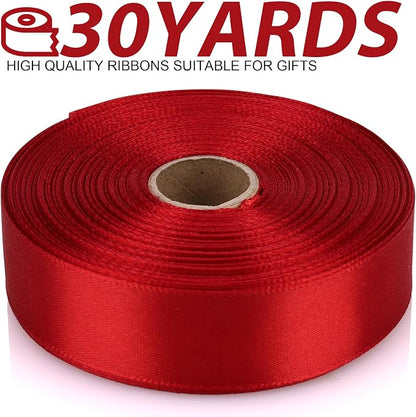 7/8 Inch 30 Yards Wine red Satin Craft Ribbon-Single Face Polyester Ribbon - Image 2