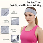 6 Pcs Non-Slip Headbands for Women, Stretchy Sweat Wide Headband Soft Elastic Sports Headbands for Yoga, Running, Workout, Hair Bands Accessories