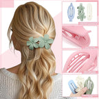 10 Pcs Flat Hair Clips for Women, 3 Styles French Flat Claw Clips Non-slip Matte Hair Clips for Thin Thick Hair, Multicolor