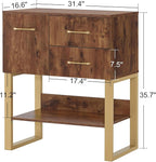 BarberPub Styling Barber Station, Wall Mount Storage Cabinet, Salon Equipment for Hair Stylist, Spa Beauty Makeup Organizer, Bathroom Dresser with Drawers & Shelf 3185 (Rustic Brown)