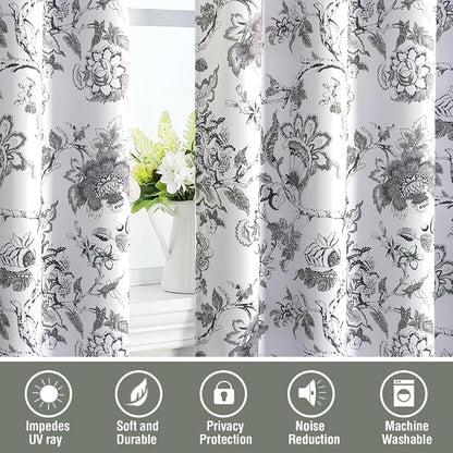 H.VERSAILTEX Blackout Curtains 84 Inch Length 2 Panels Set Floral Print Curtain - Image 7