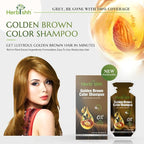 Golden Brown Hair Shampoo, Hair Color for Gray Coverage, 3 in 1 Hair Dye Shampoo - champu para tenir el cabello, Colors in Minutes, Easy to Use PPD Free Pouch 30mlx10p