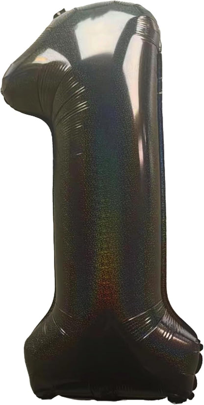 Jonhamwelbor 40 Inch Laser Black Number 1 Balloon Foil Mylar Giant Balloon by Jonhamwelbor