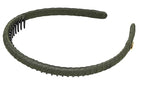 SHE'S FREE STYLE JUST FOR YOU Upgraded Classic Thin Headbands for Women, Non-Slip Polyester & Plastic Hair Bands with Teeth for Strong Hold Grip, Durable Hair Accessories (Green-D0, Upgrade)