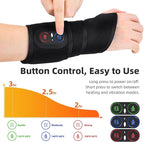 Cordless Wrist Hand Heating Pad Massage for Pain Relief, Rechargeable Heated Wrist Brace for Carpal Tunnel, Red Light Therapy Heated Wrist Massager Wrap for Arthritis, Black
