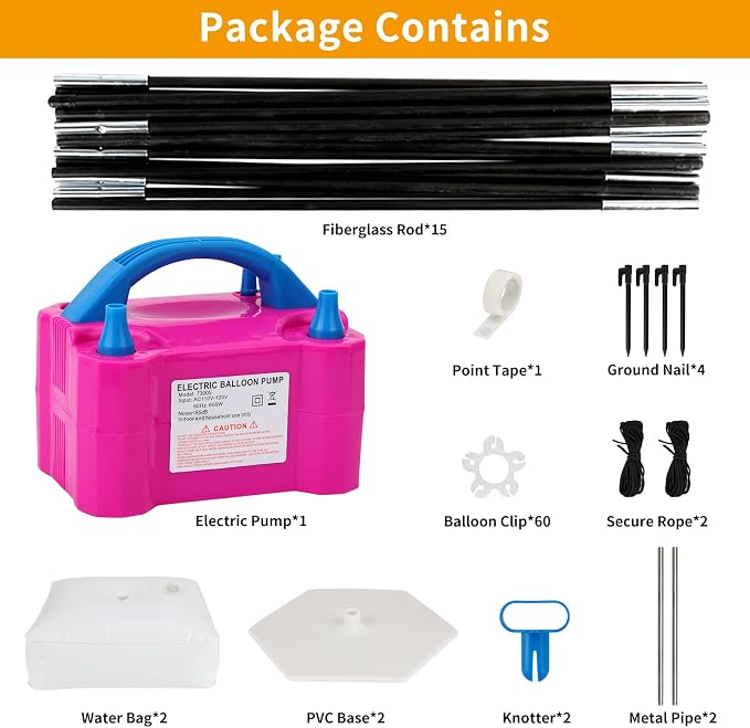 RUBFAC Balloon Arch Kit and Balloon Pump, 10Ft Wide Adjustable Balloon Arch - Image 2