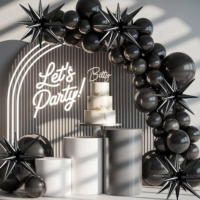 Black Star Balloons, 22/27 Inch Black Star Foil Balloons, Aluminum Foil Balloon - Image 5