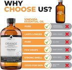 VINEVIDA Orange Sweet Essential Oil - 16 oz - Undiluted - DIY Candle Scents - Bulk for Soap Making & Skin Safe