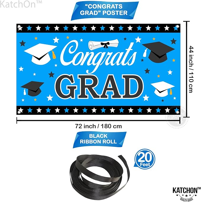 KatchOn Congrats Grad Banner 72x44 Inch | Graduation Banner, Congratulations - Image 4