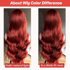 Reddish Brown Lace Front Wig 13X6 Body Wave Lace Front Wigs Human Hair Pre Plucked with Baby Hair 33# Colored Red Wig 180% Density for Women 26Inch