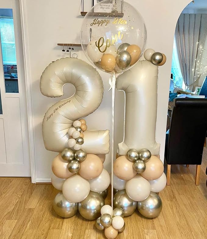 Blush Gold Beige Neutral Balloons - Image 5