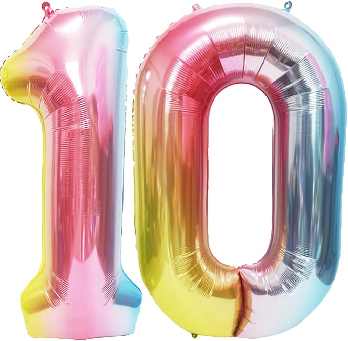 Rainbow Number Balloons Birthday Balloons by United-UnicornsParty