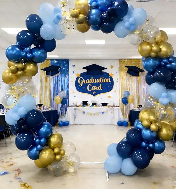 Navy Blue Gold Party Balloons - Image 4