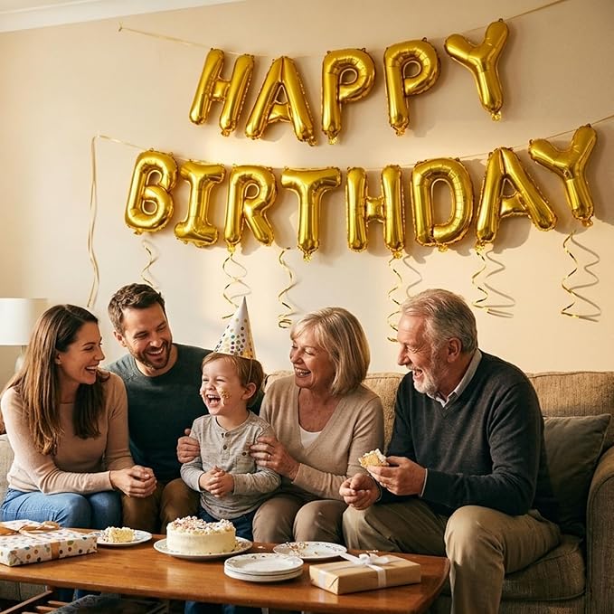 CARGEN 16in Happy Birthday Balloons Banner - Image 2