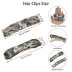 Hair Clips for Women,3.5 Inch Acetate Medium 2pcs Hair Claw Clips for Women Thin Thick Curly Hair,Strong Hold No Slip Grip,French Classic Multicolor （Blue Marble）
