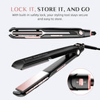 RUCHA Air Suspended Hair Straightener, 30s Fast Heating & Plasma Ionic Technology, Ceramic Flat Iron 1 Inch with Floating Plates, 2 in 1 Straightener and Curler, Frizz Control for All Hair Types