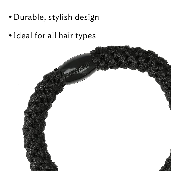 Brown and Black Hair Ties for Thick Hair, Grab & Go Pony Tube, 15 Pack, Nouveau Neutrals, Thick No-Crease Bands with Strong Hold, Damage-Free Design, Modern Neutral Mix | L. Erickson