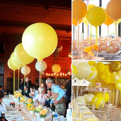 PartyWoo Yellow Balloons 4pcs Yellow Latex Helium Balloons 36 Inch | Birthday - Image 6