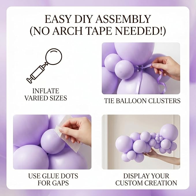 Pastel Purple Lilac Balloons, Bridal Shower, Butterfly Fairy Princess Birthday - Image 3