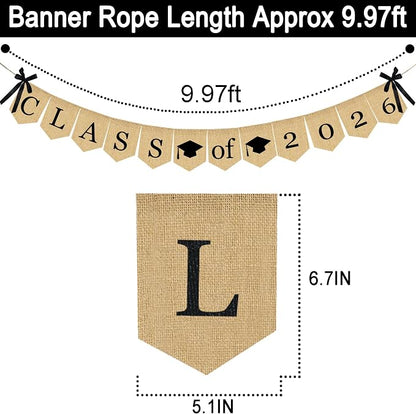 Burlap Class of 2026 Graduation Banner - Image 5