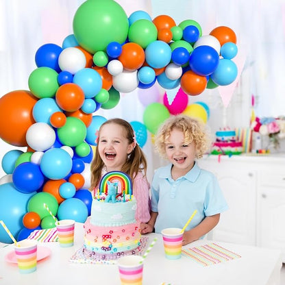 Blue Green Orange Dinosaur Balloon Arch, Boys Birthday, Baby Shower Decorations - Image 4