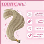YoungSee I Tip Extensions Highlight Golden Blonde and Blonde Itip Human Hair Extensions Blond Itip Hair Extension Real Human Hair 16 Inch Keratin Tip Hair Extension Easy to Wear 80s 50g for Girls