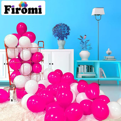 Firomi Small Hot Pink Balloons 5-inch 100 Pack | Helium Round Thicken Latex - Image 4