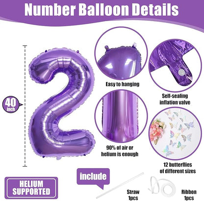 40 Inch Purple Number 2 Balloon - Image 2