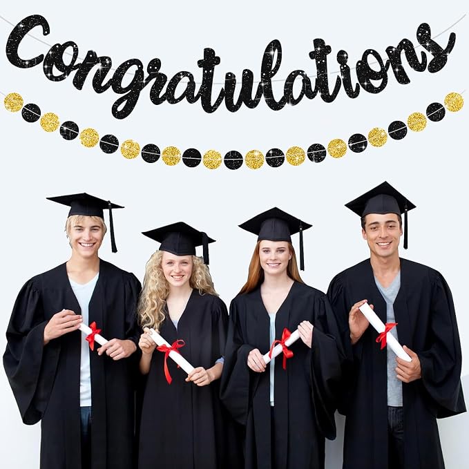 BEISHIDA Congratulations Banner Black 2026 Graduation Banners, Grad Congrats - Image 4